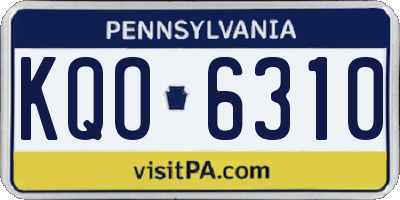 PA license plate KQO6310