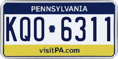 PA license plate KQO6311