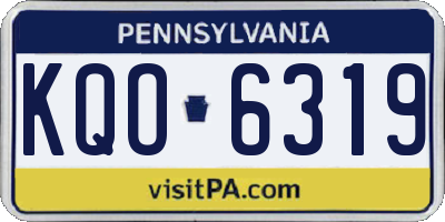 PA license plate KQO6319