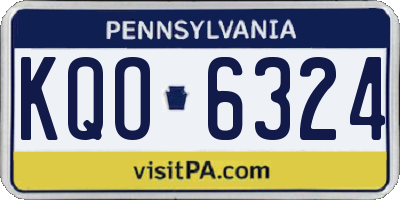 PA license plate KQO6324