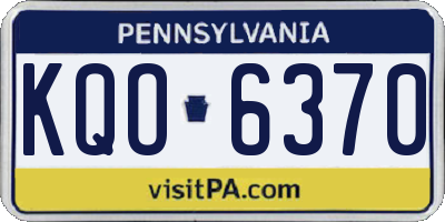 PA license plate KQO6370