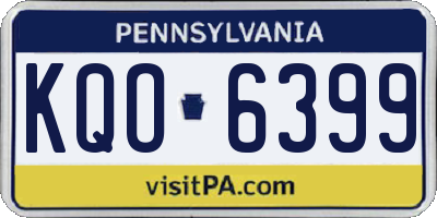 PA license plate KQO6399