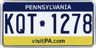 PA license plate KQT1278