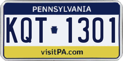 PA license plate KQT1301