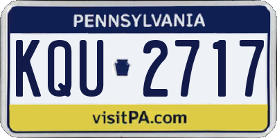 PA license plate KQU2717