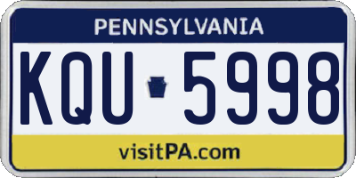 PA license plate KQU5998