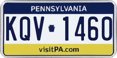 PA license plate KQV1460