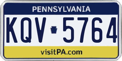 PA license plate KQV5764