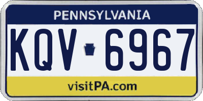 PA license plate KQV6967