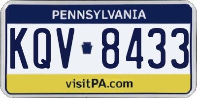 PA license plate KQV8433