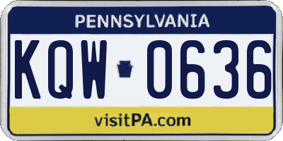 PA license plate KQW0636