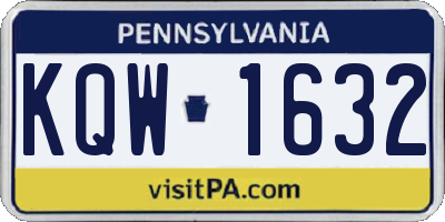PA license plate KQW1632