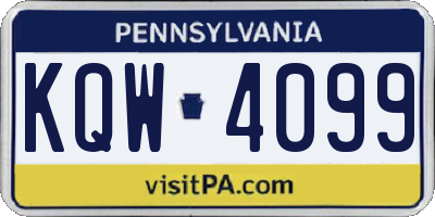 PA license plate KQW4099
