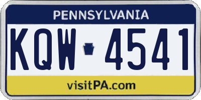 PA license plate KQW4541