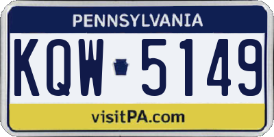 PA license plate KQW5149