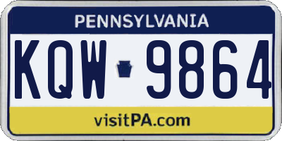 PA license plate KQW9864