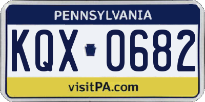 PA license plate KQX0682