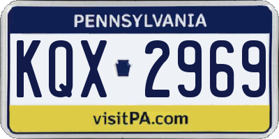 PA license plate KQX2969