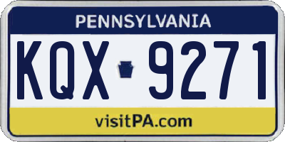 PA license plate KQX9271