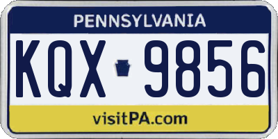 PA license plate KQX9856
