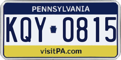 PA license plate KQY0815