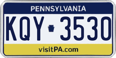 PA license plate KQY3530