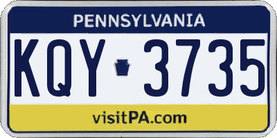 PA license plate KQY3735