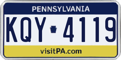 PA license plate KQY4119