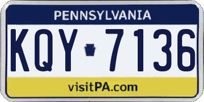 PA license plate KQY7136