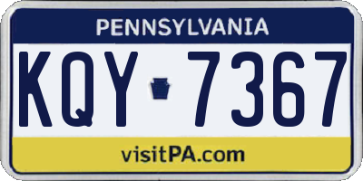 PA license plate KQY7367