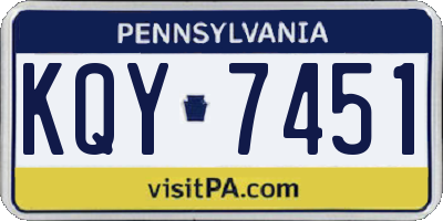 PA license plate KQY7451