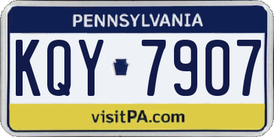 PA license plate KQY7907