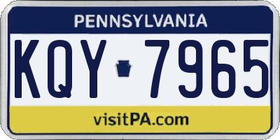 PA license plate KQY7965