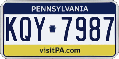 PA license plate KQY7987