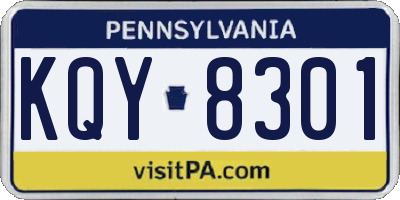 PA license plate KQY8301