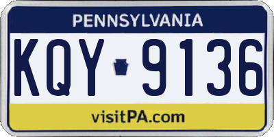 PA license plate KQY9136
