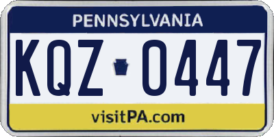 PA license plate KQZ0447