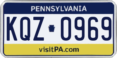 PA license plate KQZ0969