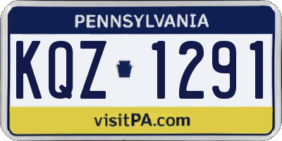 PA license plate KQZ1291