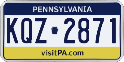 PA license plate KQZ2871