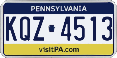 PA license plate KQZ4513