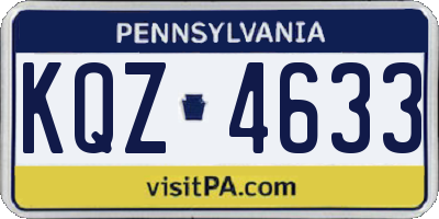 PA license plate KQZ4633