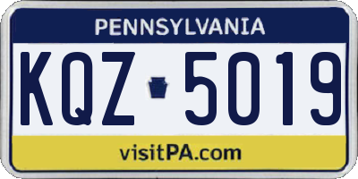 PA license plate KQZ5019
