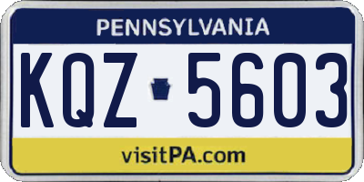 PA license plate KQZ5603