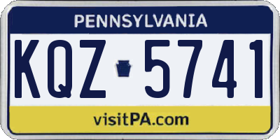 PA license plate KQZ5741