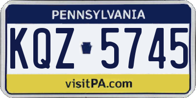 PA license plate KQZ5745