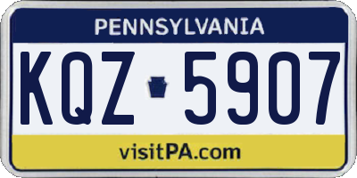 PA license plate KQZ5907