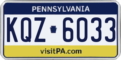 PA license plate KQZ6033