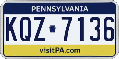 PA license plate KQZ7136