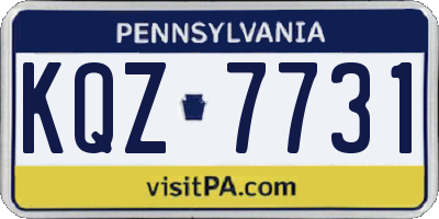 PA license plate KQZ7731